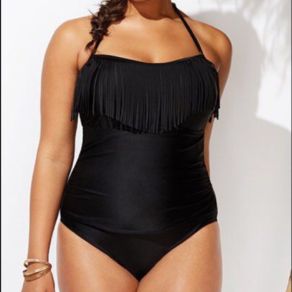 Swim 365 X Swimsuits For All NWOT Fringe Bandeau One-Piece Swimsuit, 14